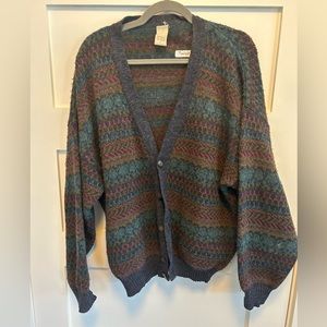 Vintage Grandpa Fair isle Cardigan size Large